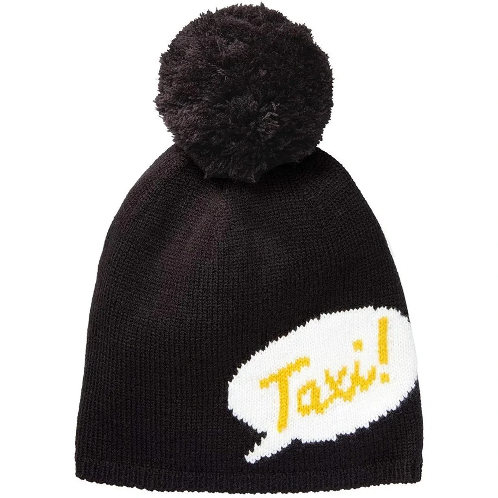 Kate Spade Pom Pom Black Taxi Beanie Hat